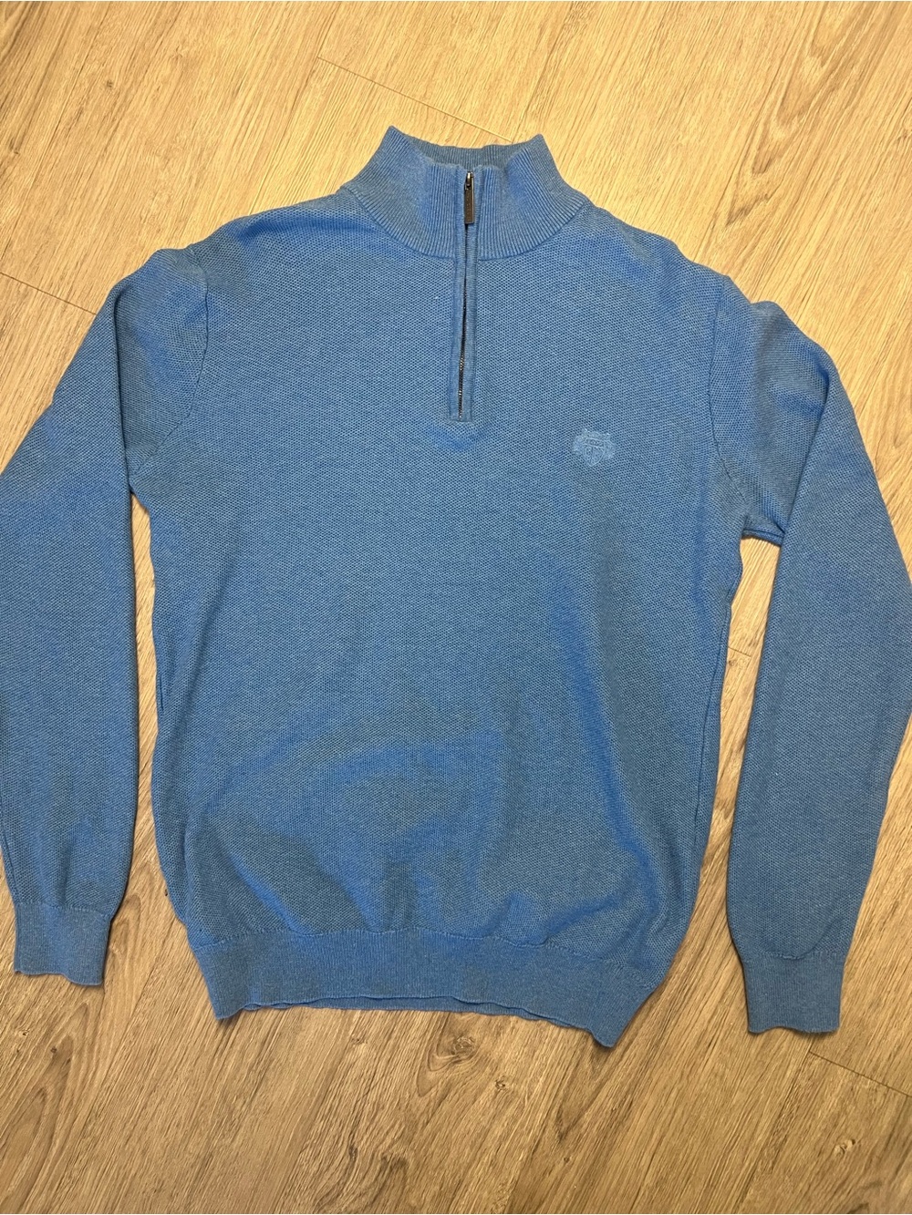 Men's Blue Half-Zip Sweater Pullover
